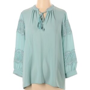 KARL LAGERFELD Chiffon Lace Blouse Shirt Women's Size Small